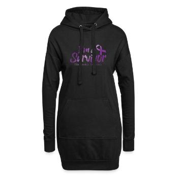 Ich Bin Ein Überlebender Fibromyalgie-bewusstsein - Hoodie-Kleid - Schwarz - Vorne