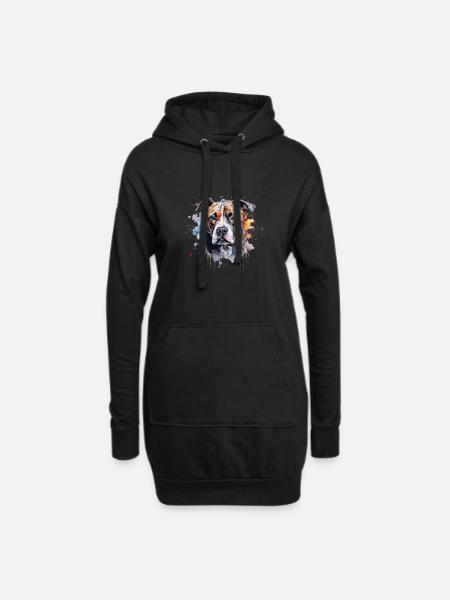 American Staffordshire Terrier - Hoodie-Kleid - Schwarz