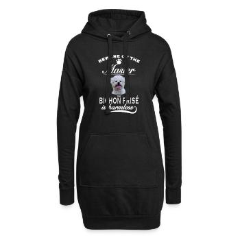 Beware of the master, harmless Bichon Frisé - Hoodie-Kleid - Schwarz - Vorne