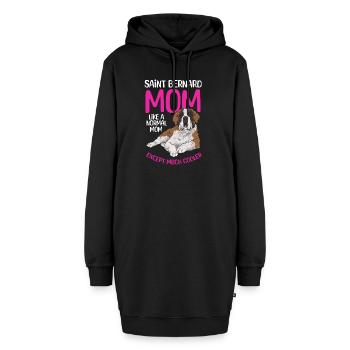 Saint-Bernard Chien Saint-Bernard - Sweat-shirt à capuche long Femme - noir - Devant