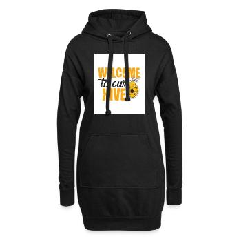 Bienvenue dans notre ruche - Sweat-shirt à capuche long Femme - noir - Devant