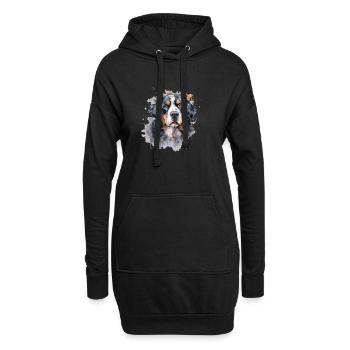 Bouvier bernois - Sweat-shirt à capuche long Femme - noir - Devant