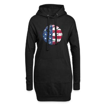 Amerikanische Flagge Volleyball Ball USA Sportler - Hoodie-Kleid - Schwarz - Vorne