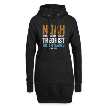 Noé était un théoricien du complot et il pleuvait - Sweat-shirt à capuche long Femme - noir - Devant
