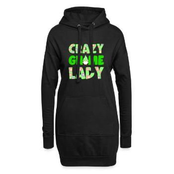 Crazy Gnome Lady Yard Garden Gnome Idée cadeau - Sweat-shirt à capuche long Femme - noir - Devant