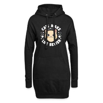 Les chats rendent la vie meilleure Chaton Amoureux des animaux Maman Gag - Sweat-shirt à capuche long Femme - noir - Devant