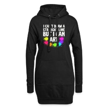 Ich kann keine gerade Linie zeichnen, aber ich kann Kunst - Hoodie-Kleid - Schwarz - Vorne