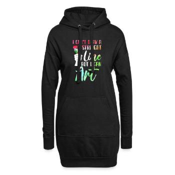 Je ne peux pas tracer une ligne droite mais je peux Art - Sweat-shirt à capuche long Femme - noir - Devant