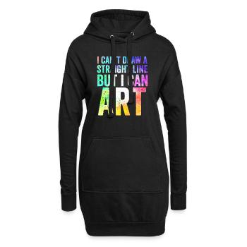Je ne peux pas tracer une ligne droite mais je peux Art - Sweat-shirt à capuche long Femme - noir - Devant