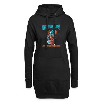 NE SOYEZ PAS CRABE, SOYEZ HEUREUX. LA VIE EST MEILLEURE HOMARD - Sweat-shirt à capuche long Femme - noir - Devant