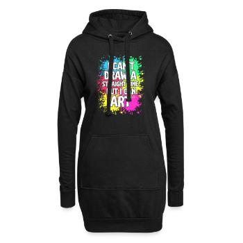 Je ne peux pas tracer une ligne droite mais je peux Art - Sweat-shirt à capuche long Femme - noir - Devant