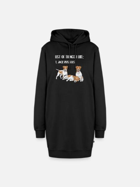 Jack Russell Terrier - Hoodie-Kleid - Schwarz