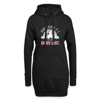 Vintage Rainbow Unicorn & I - sont des esprits apparentés - Sweat-shirt à capuche long Femme - noir - Devant