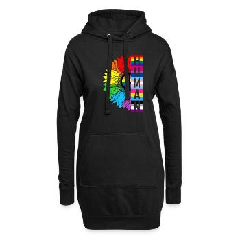 Humain Tournesol Arc-en-ciel Drapeau LGBT Gay Pride Fier - Sweat-shirt à capuche long Femme - noir - Devant
