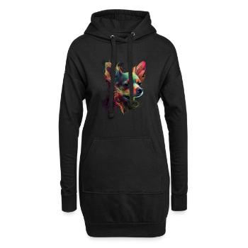 Chihuahua | Peinture abstraite | Couleur | Mignon - Sweat-shirt à capuche long Femme - noir - Devant