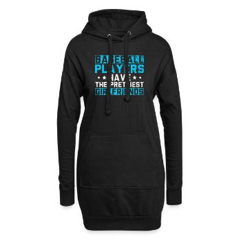 Les joueurs de baseball ont les plus jolies petites amies - Sweat-shirt à capuche long Femme - noir - Devant