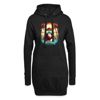 Monkey Business am Strand: Einzigartiger Sommerurlaub - Hoodie-Kleid - Schwarz - Vorne