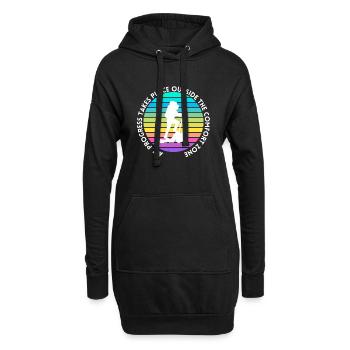 Wandern fortschritt außerhalb der Komfortzone - Hoodie-Kleid - Schwarz - Vorne
