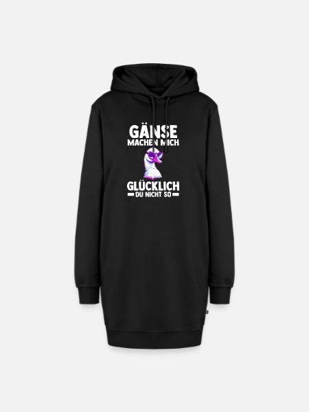 Gans Gänse - Hoodie-Kleid - Schwarz