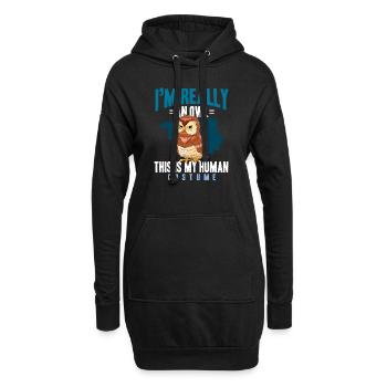 Ceci est mon costume humain Owl Lover nocturne - Sweat-shirt à capuche long Femme - noir - Devant