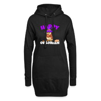 Happy Owloween Nocturnal Bird Owl Lover Birds Of P - Hoodie-Kleid - Schwarz - Vorne