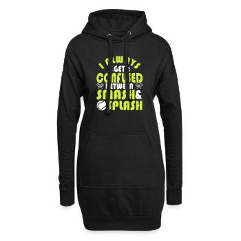Fun Tennis Saying Confused Between Smash & Splash - Hoodie-Kleid - Schwarz - Vorne