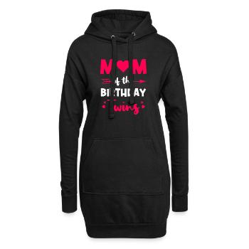 Mom of birthday twins - Hoodie-Kleid - Schwarz - Vorne