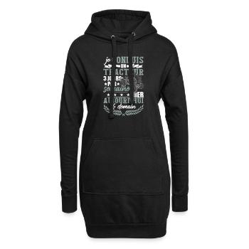 Je Conduis Un Tracteur - Sweat-shirt à capuche long Femme - noir - Devant