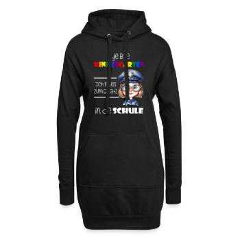 Bye Bye Kindergarten - Einschulung Polizistin - Hoodie-Kleid - Schwarz - Vorne