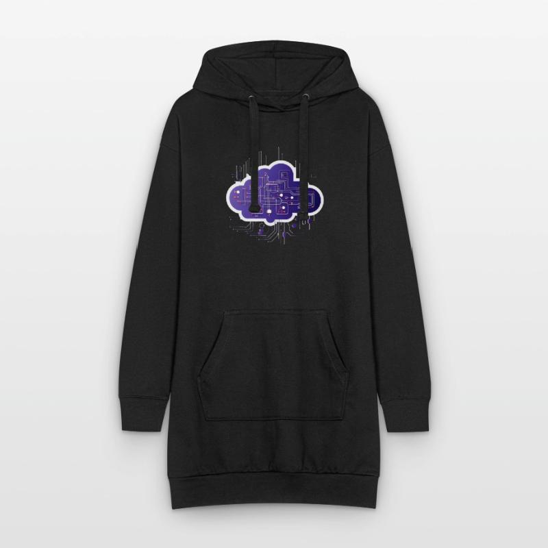 Cloud Computing Computer Electronics Circuit Sweat-shirt à capuche long Femme