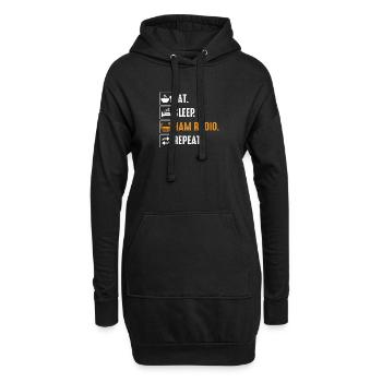 Amateurfunk Amateurfunker Amateurfunker - Hoodie-Kleid - Schwarz - Vorne