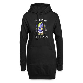 Fête d’anniversaire Dinos pour enfants | Génial depuis 2021 - Sweat-shirt à capuche long Femme - noir - Devant