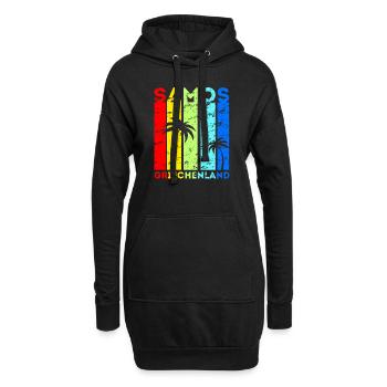 Samos Griechenland Insel Urlaub Idee - Hoodie-Kleid - Schwarz - Vorne