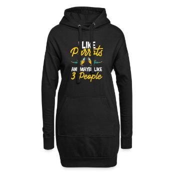 Gelbbrustara Papagei Blue And Yellow Macaw - Hoodie-Kleid - Schwarz - Vorne