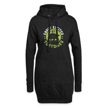 Easily Excited By Tortoises Retro Reptile Turtle V - Hoodie-Kleid - Schwarz - Vorne