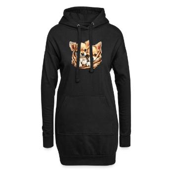 Chihuahua Welpen - Niedliche kleine Hunde Liebe - Hoodie-Kleid - Schwarz - Vorne