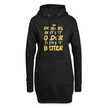 Les peintres ne vieillissent pas, ils deviennent meilleurs professio - Sweat-shirt à capuche long Femme - noir - Devant