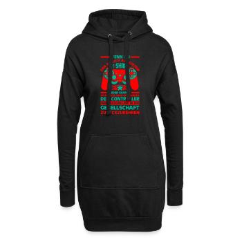 Gamer Zocker Zocken Gaming - Hoodie-Kleid - Schwarz - Vorne