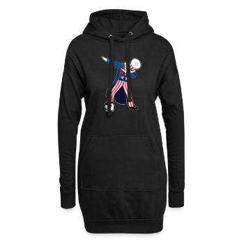 4 juillet Dabbing US Football - Sweat-shirt à capuche long Femme - noir - Devant
