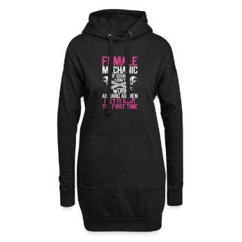 Mécanicien Voiture Fille Garage Artisan - Sweat-shirt à capuche long Femme - noir - Devant