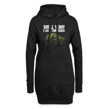Turtle Reptile Funny Shell Yeah I Love Tortoises - Hoodie-Kleid - Schwarz - Vorne