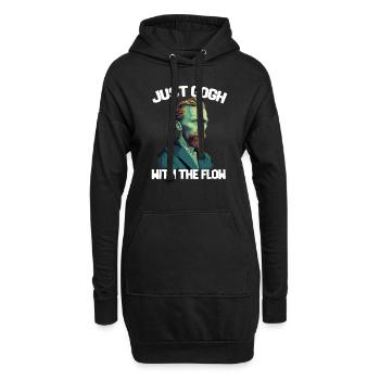Nur Gogh mit dem Strom - Hoodie-Kleid - Schwarz - Vorne