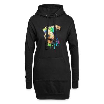 Welsh Terrier Airedale Terrier portant des lunettes de soleil - Sweat-shirt à capuche long Femme - noir - Devant
