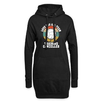 Je t’aime tous L’entraînement de l’équipe annulé Volleyball - Sweat-shirt à capuche long Femme - noir - Devant