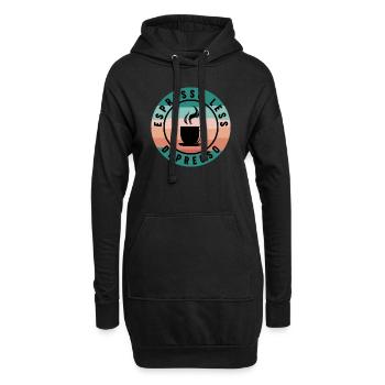 Moins Depresso Coffee Lover Déprimé - Sweat-shirt à capuche long Femme - noir - Devant
