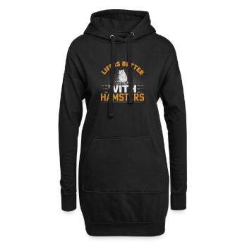 Hamster Propriétaire d’animal Animal Boys Filles Hamster mignon - Sweat-shirt à capuche long Femme - noir - Devant