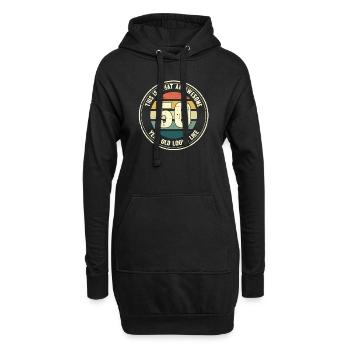 50e anniversaire pour que vous voyiez avec 50 cadeaux rétro - Sweat-shirt à capuche long Femme - noir - Devant