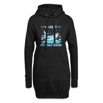 Je ne peux pas, c’est la saison des baleines amoureux des baleines - Sweat-shirt à capuche long Femme - noir - Devant