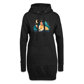 Chihuahua | Schlaf Nacht Pyjama Sonntag Niedlich - Hoodie-Kleid - Schwarz - Vorne