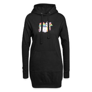 Haustierliebhaber LGBT Lesbisch Homosexuell Katze Stolz Regenbogen Wortspiel - Hoodie-Kleid - Schwarz - Vorne